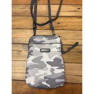Baggallini RFID Camo Crossbody Gray Extra Long Adjustable Strap Like New